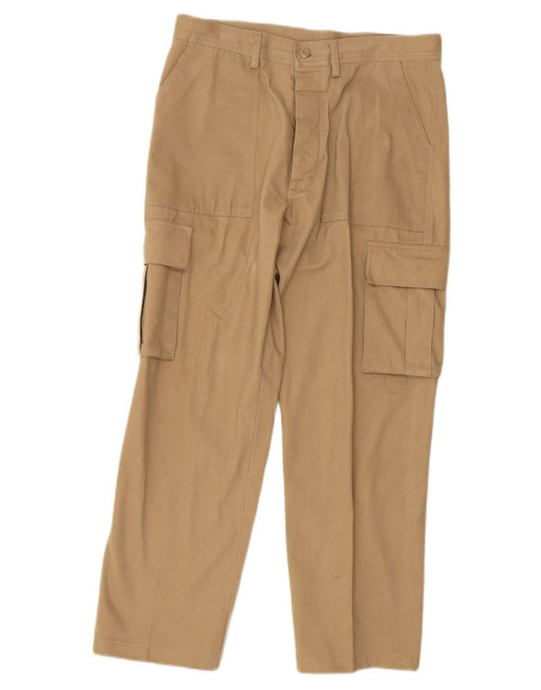 Pantaloni cargo dritti da uomo vintage IT 50 Large W32 L29 Cotone beige