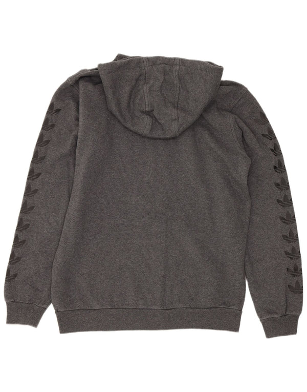 Felpa con cappuccio grafica da uomo Adidas Small in cotone grigio