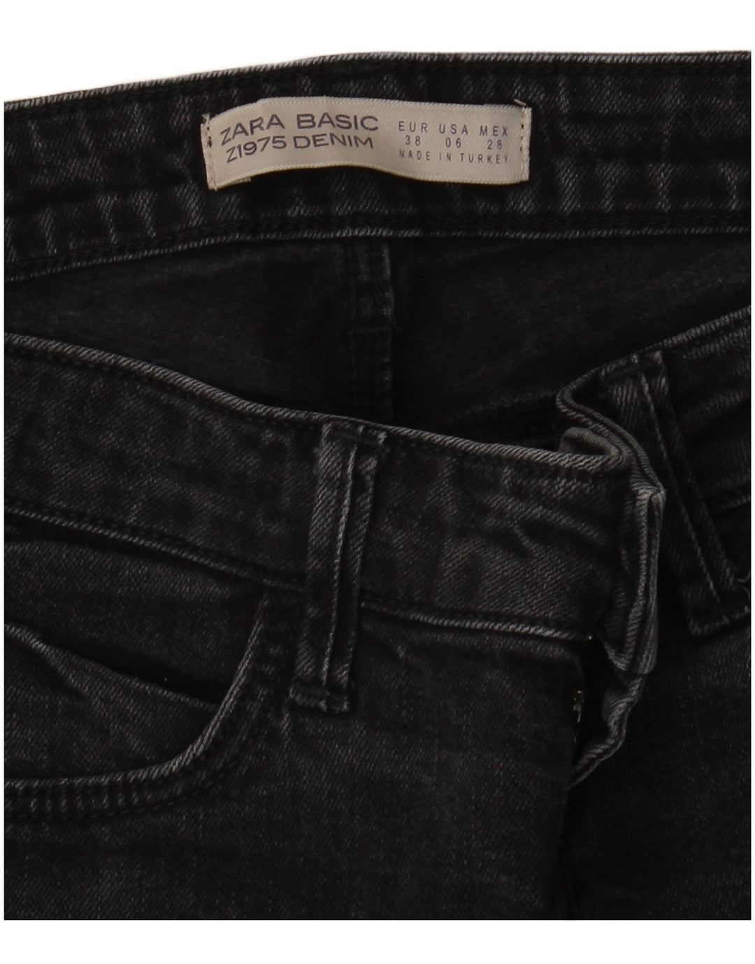 Jeans slim da donna Zara EU 38 Small W28 L27 Grigio