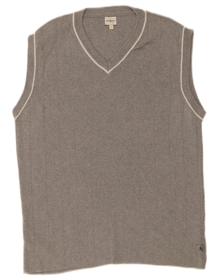 Canotta da uomo Calvin Klein Jeans Canotta in cotone grigio medio