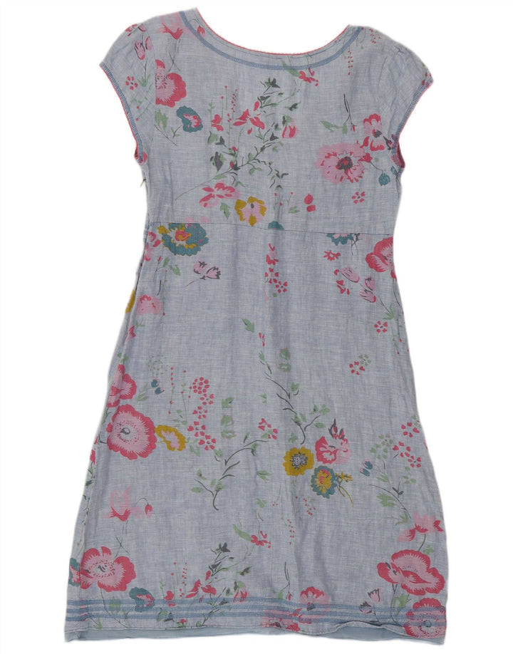 Abito a trapezio da donna di White Stuff UK 14 Lino floreale blu medio