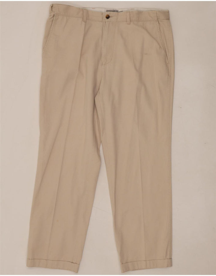 Pantaloni chino regolari con pegged da uomo Marks & Spencer W38 L31 in cotone beige