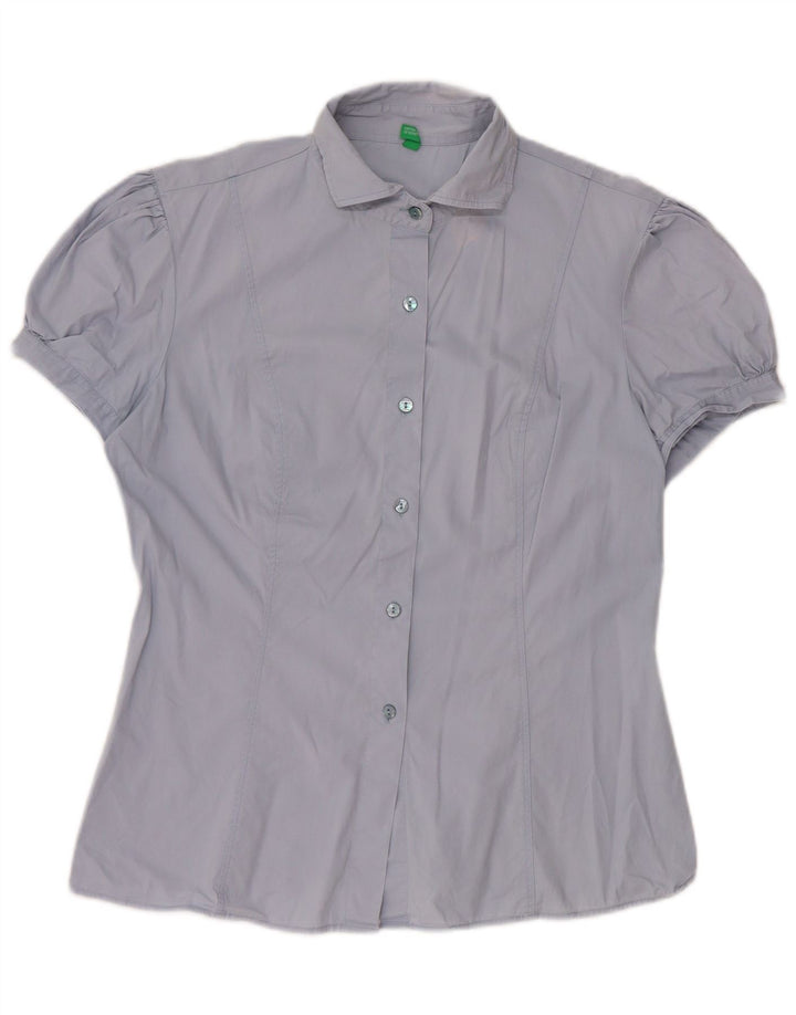 Camicia a maniche corte da donna Benetton UK 12 Blu medio