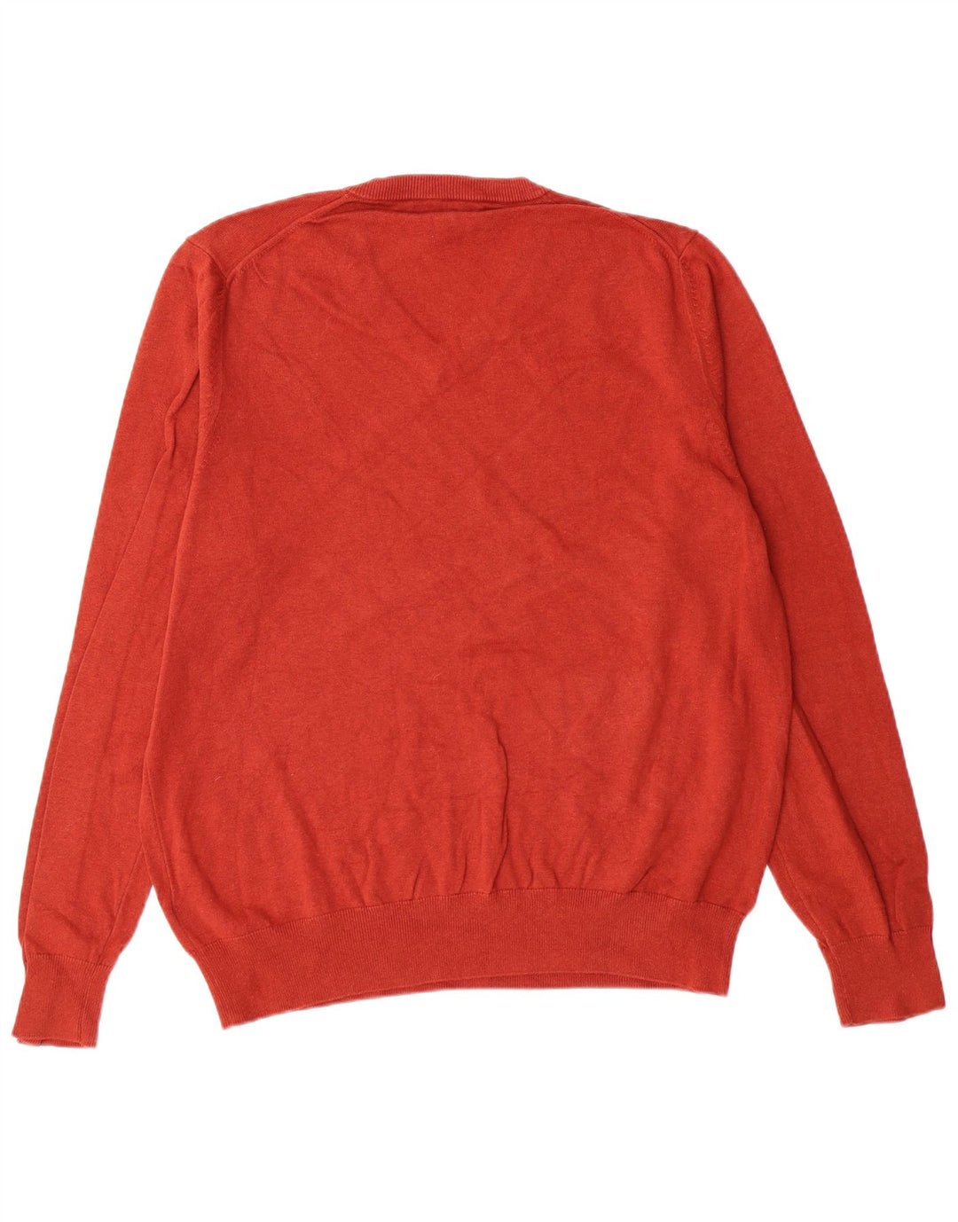 MARKS & SPENCER Maglione da uomo con scollo a V XL Rosso Cotone Classico
