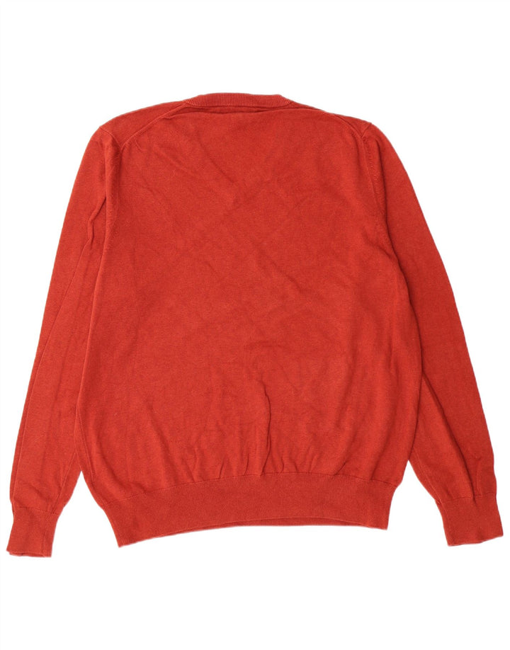 MARKS & SPENCER Maglione da uomo con scollo a V XL Rosso Cotone Classico