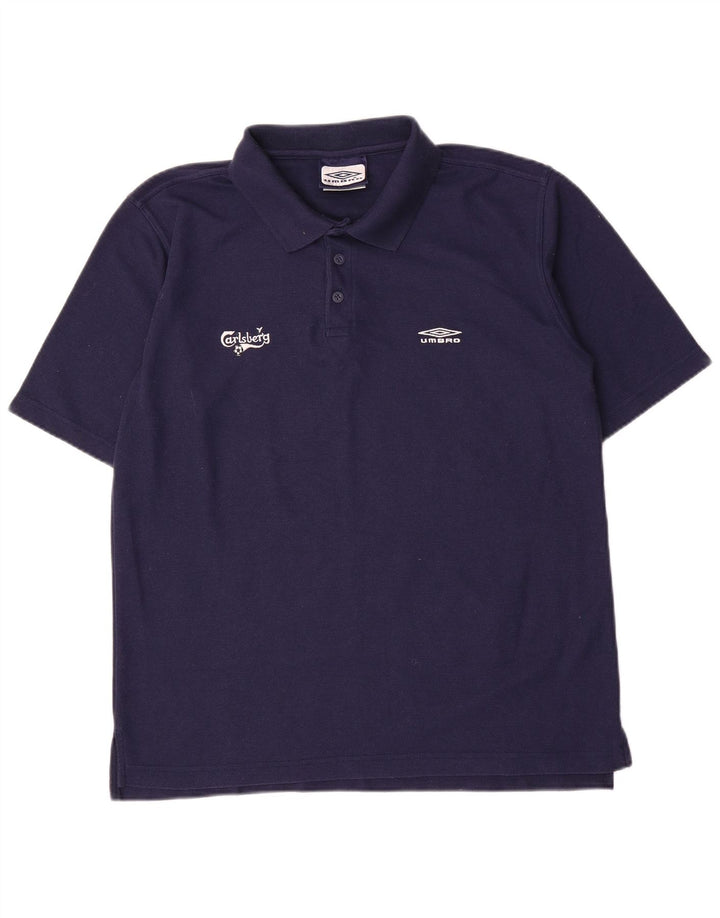 Polo Umbro da uomo grande in poliestere blu navy