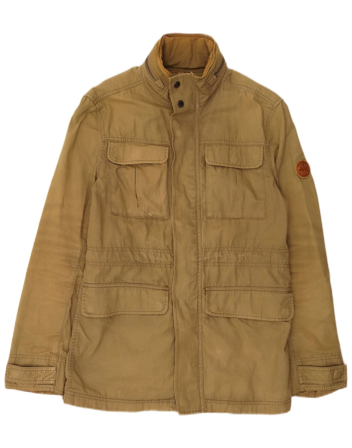Giacca da uomo con cappuccio Timberland UK 36 piccola in cotone kaki