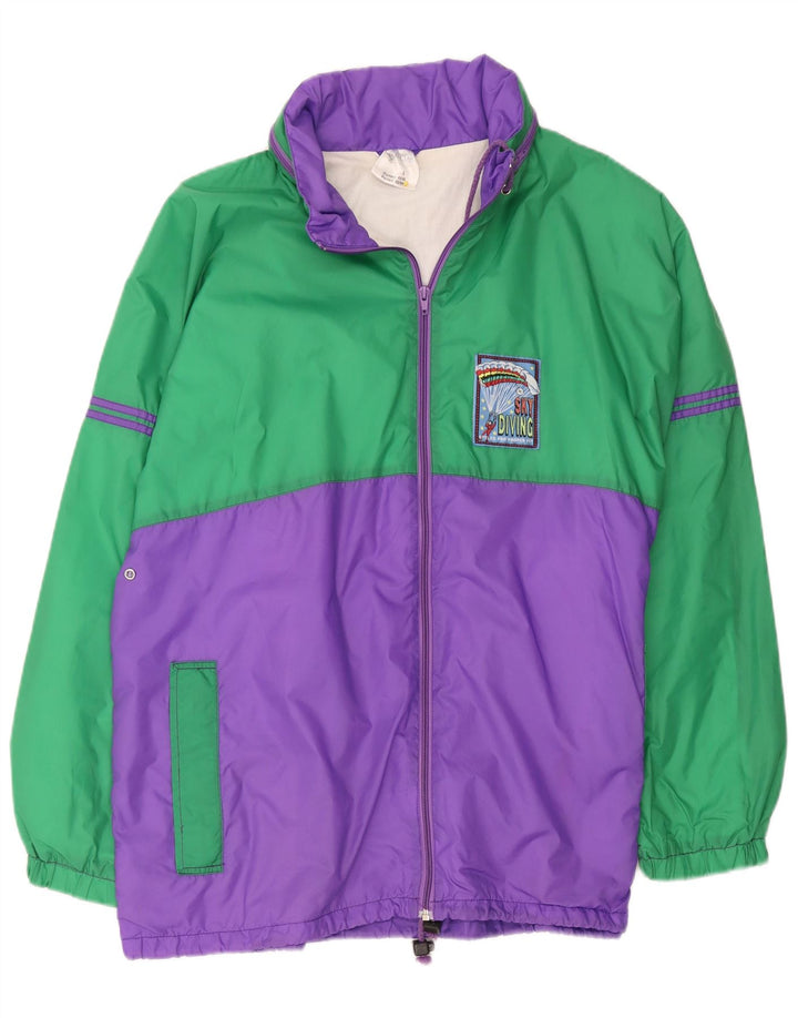 Giacca antipioggia da uomo Marcel Clair UK 40 Large Verde Colourblock in poliammide