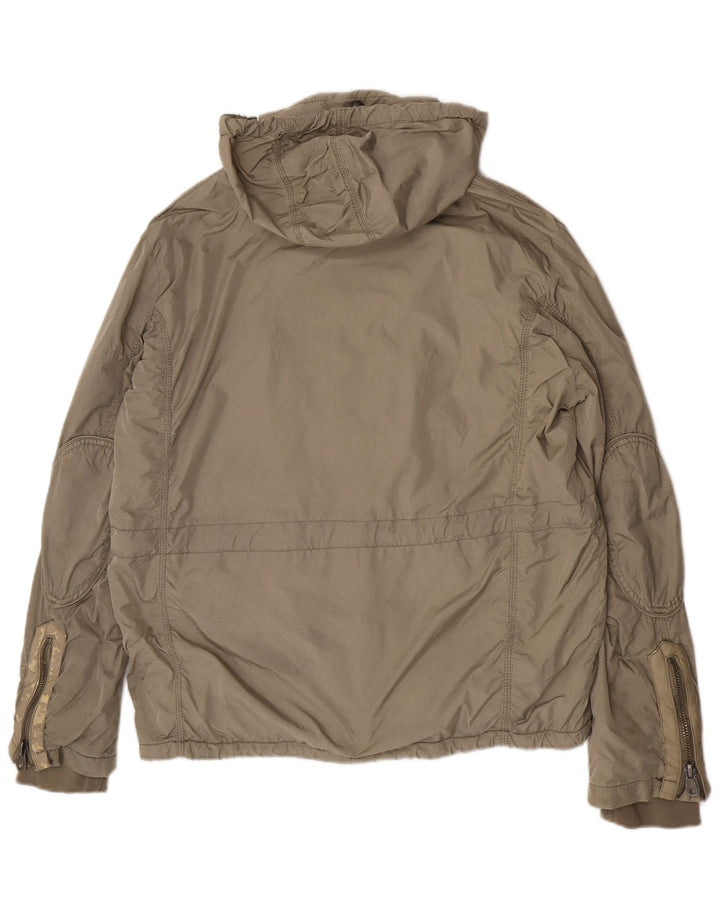 Giacca a vento con cappuccio da uomo Zara UK 44 2XL Nylon grigio
