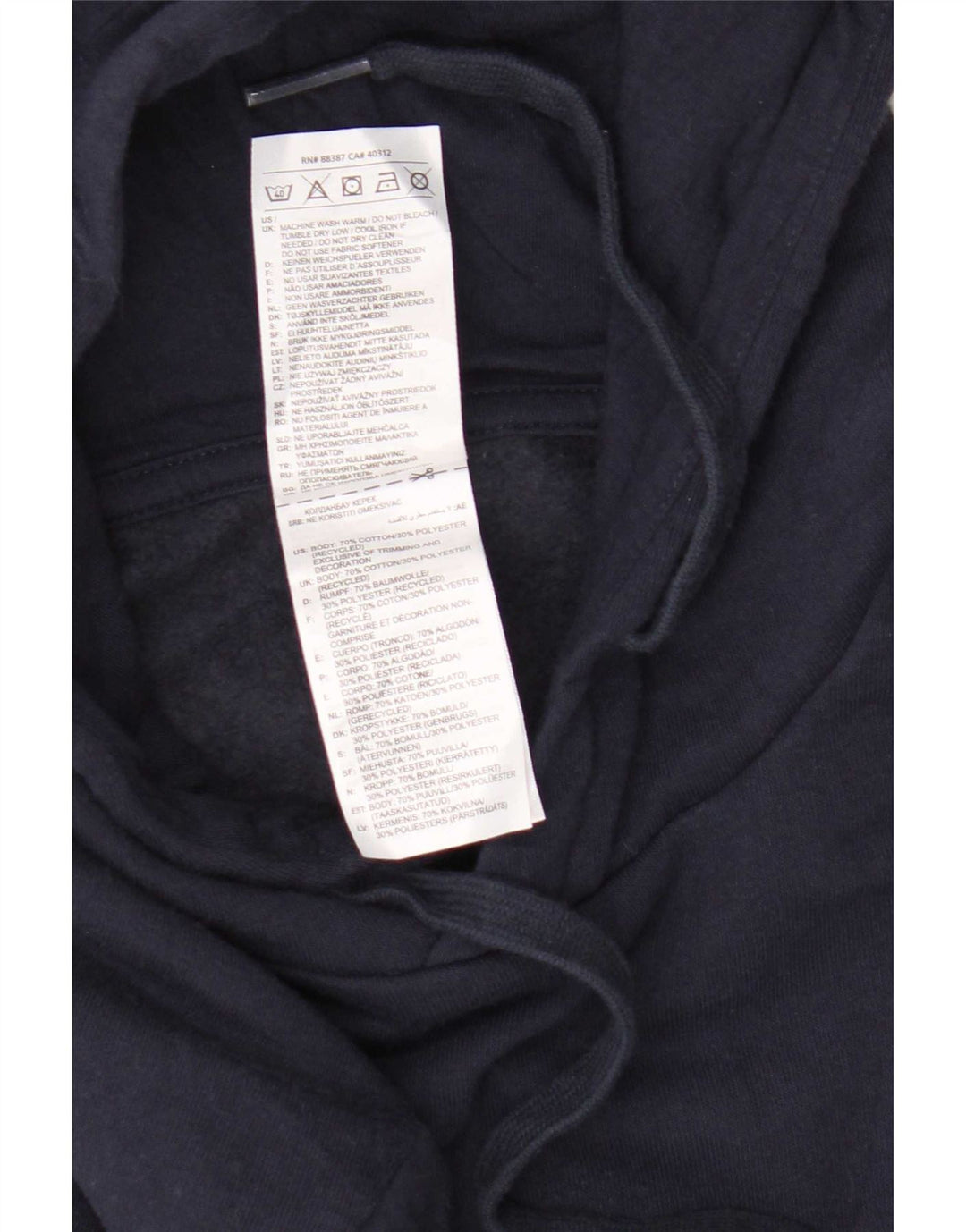 Felpa con cappuccio da uomo Adidas media in cotone blu navy