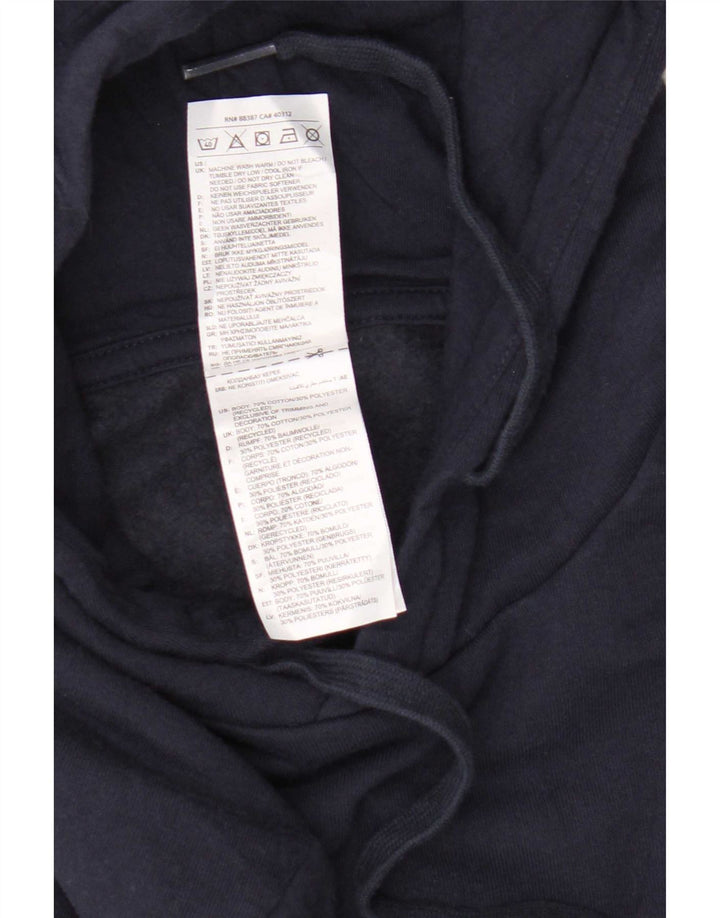 Felpa con cappuccio da uomo Adidas media in cotone blu navy