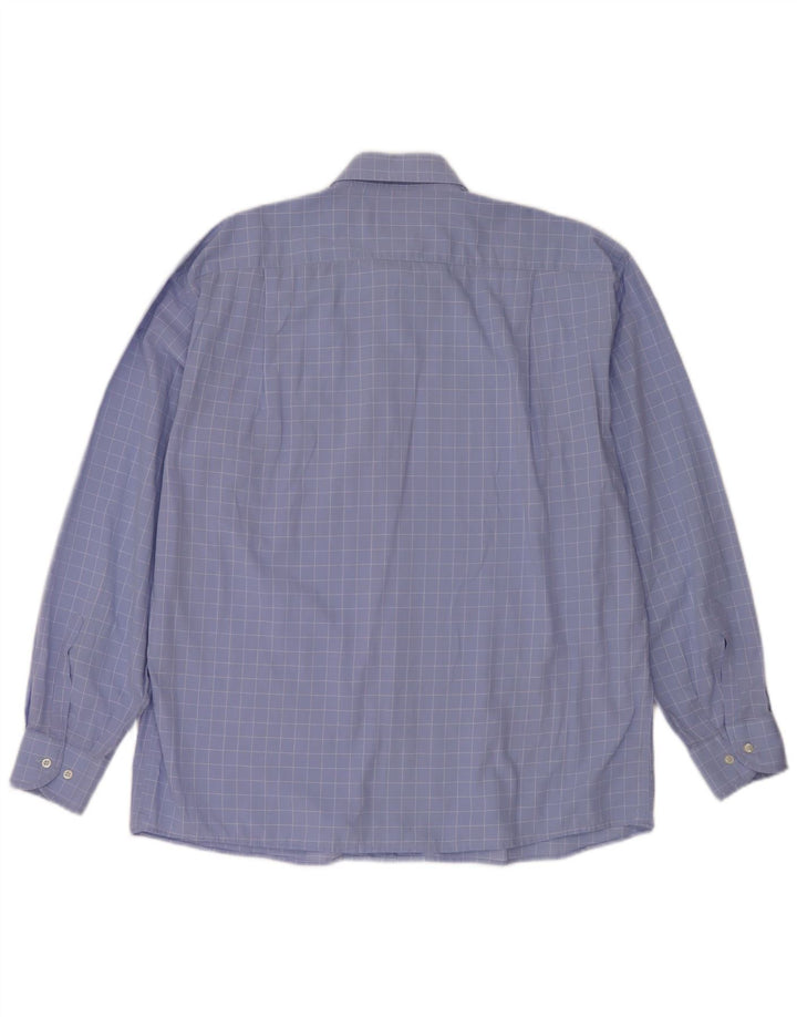 Camicia da uomo Roccobarocco taglia 44 17 1/2 XL a quadri blu