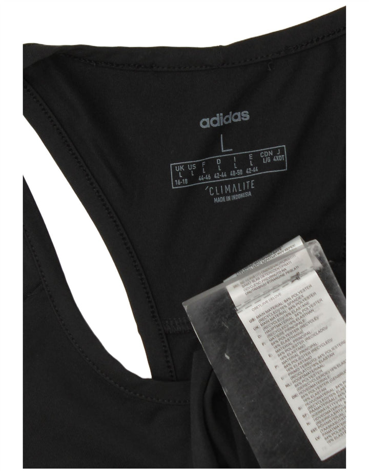 Canotta Adidas Climalite da donna UK 16/18 grande poliestere nero