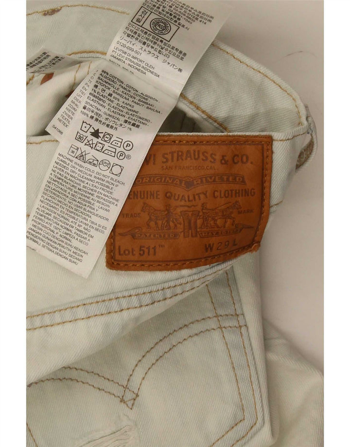 Pantaloncini Levi's da uomo 511 slim fit in denim invecchiato W29 piccolo cotone blu