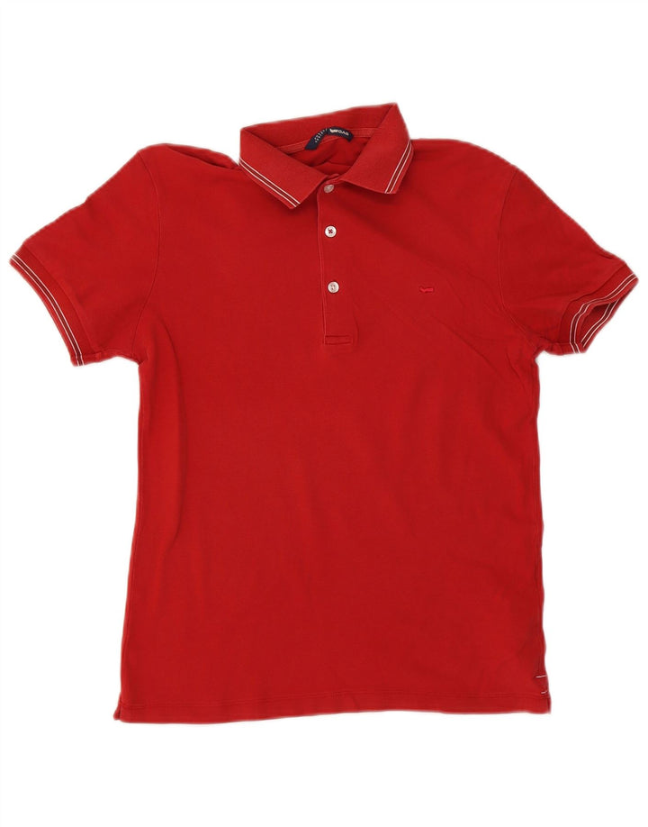 Polo da uomo Gas in cotone a righe rosse medie