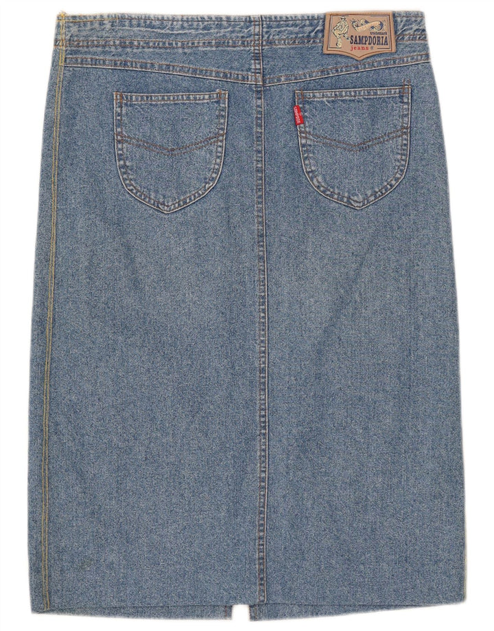 Gonna di jeans vintage da donna IT 46 grande W34 in cotone blu