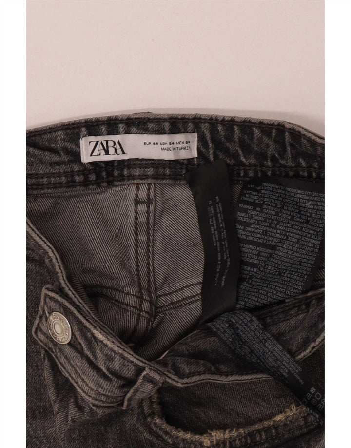 Jeans dritti invecchiati da uomo Zara EU 44 Large W34 L29 Cotone grigio