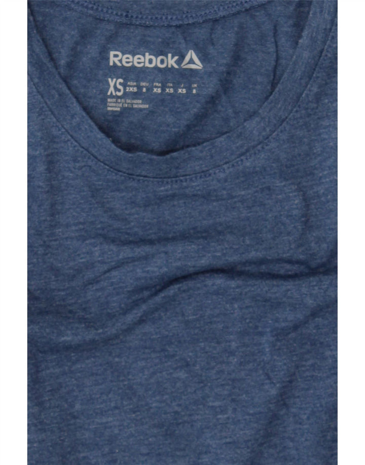 REEBOK Womens Vest Top UK 8 Small Navy Blue Polyester Vintage Reebok and Second-Hand Reebok from Messina Hembry 