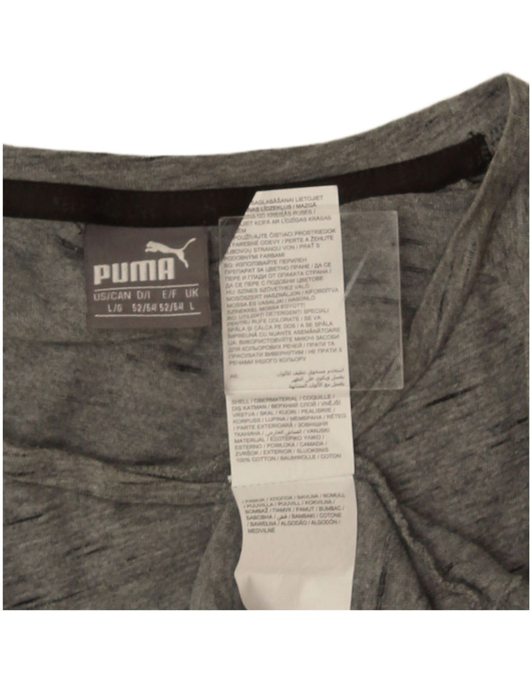 T-shirt da uomo Puma Top Large in cotone chiazzato grigio