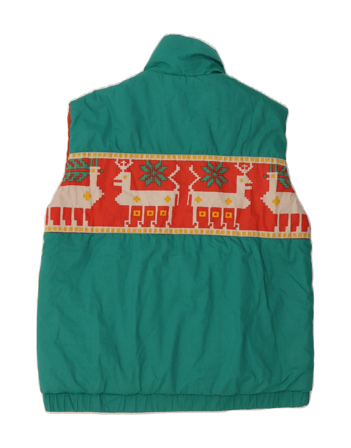 ANZI BESSON Mens Reversible Gilet UK 36 Small Green Fair Isle Vintage Anzi Besson and Second-Hand Anzi Besson from Messina Hembry 