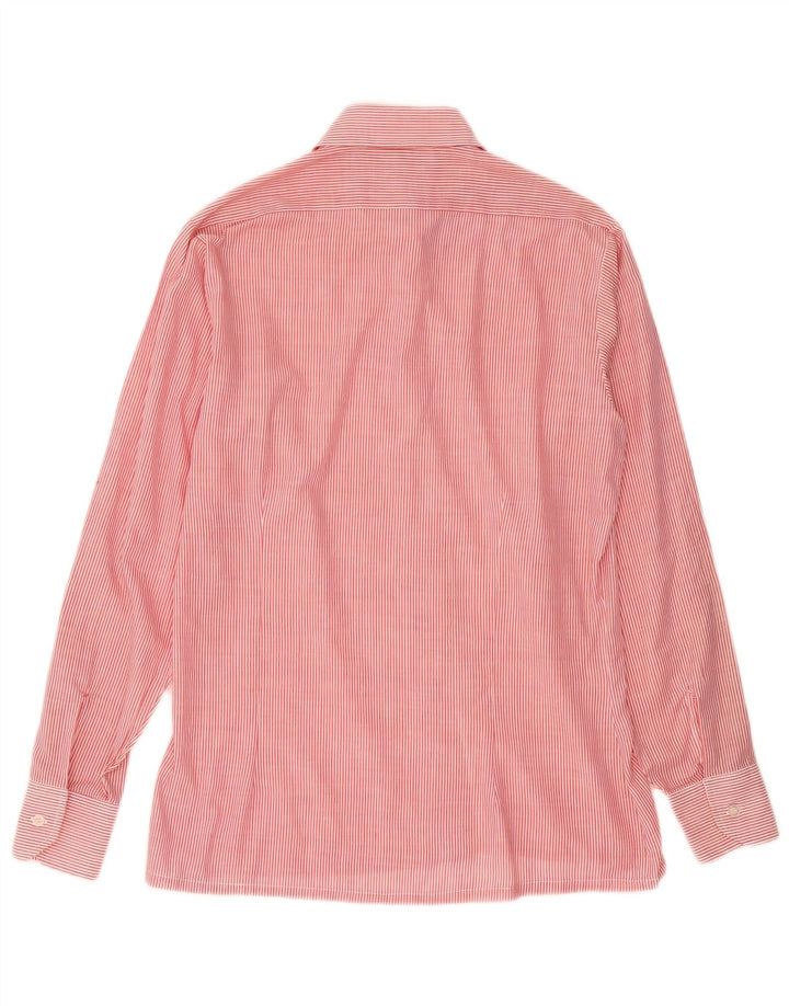 Camicia da uomo Imperial Taglia 39 15 1/2 Poliestere gessato rosso medio