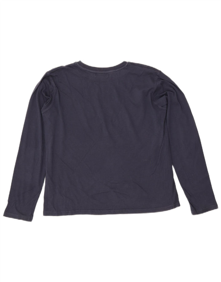 Top Trussardi Grafica Bambino Manica Lunga 13-14 Anni Cotone Blu Navy