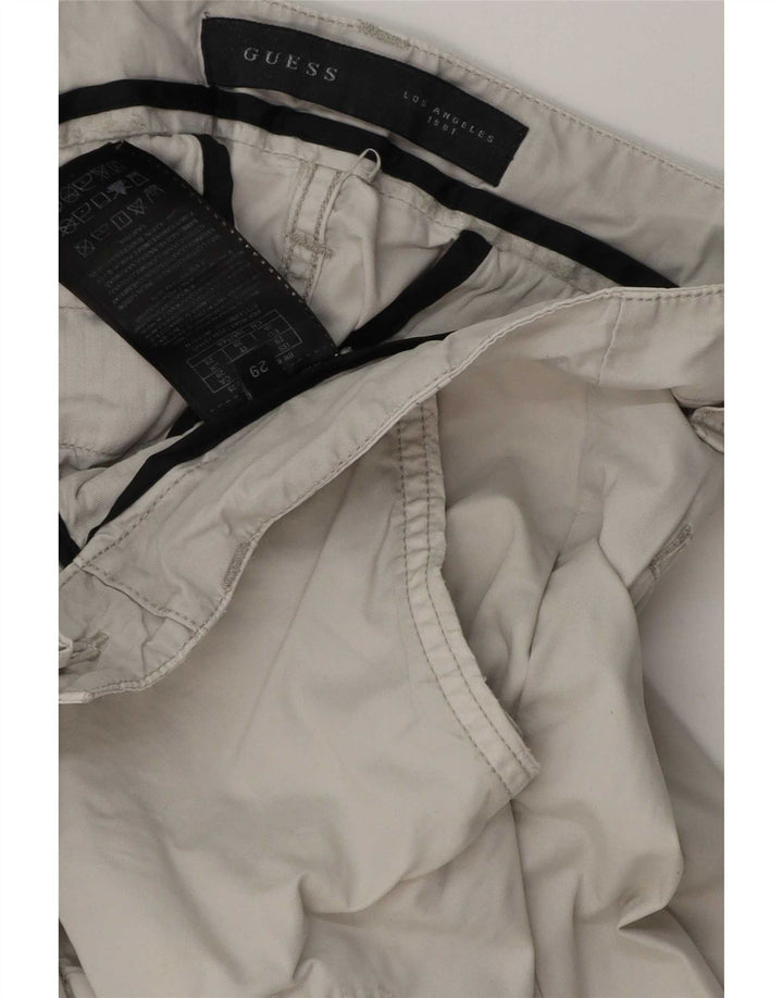 Pantaloncini chino da uomo invecchiati Guess W29 piccoli in cotone grigio
