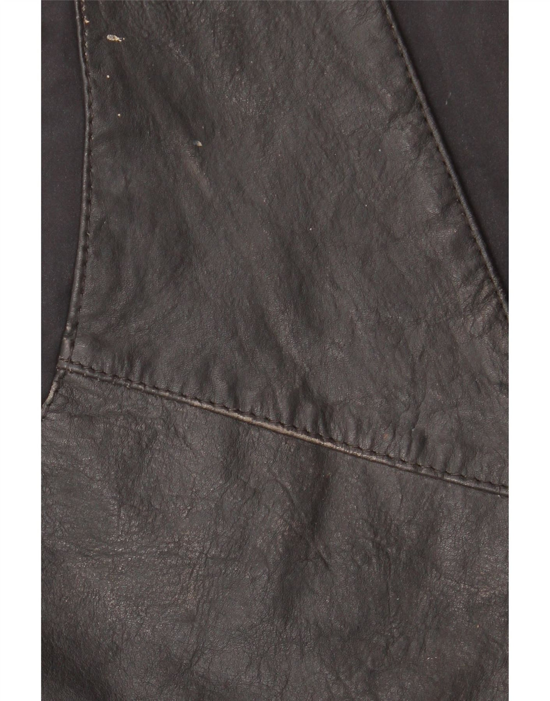 Gilet in pelle vintage da uomo grande nero
