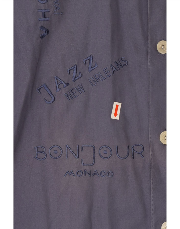 CARNABY'S Camicia grafica da uomo grande blu navy