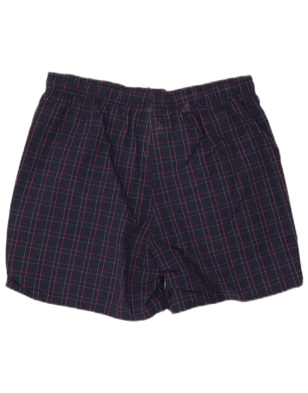 Pantaloncini sportivi Adidas da uomo piccoli in poliammide a quadri blu navy