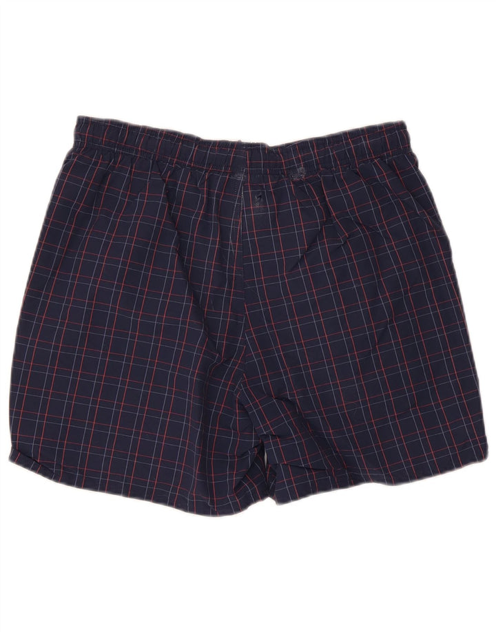 Pantaloncini sportivi Adidas da uomo piccoli in poliammide a quadri blu navy