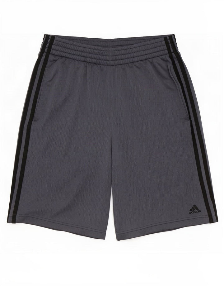 Pantaloncini sportivi da uomo Adidas piccoli in poliestere grigio