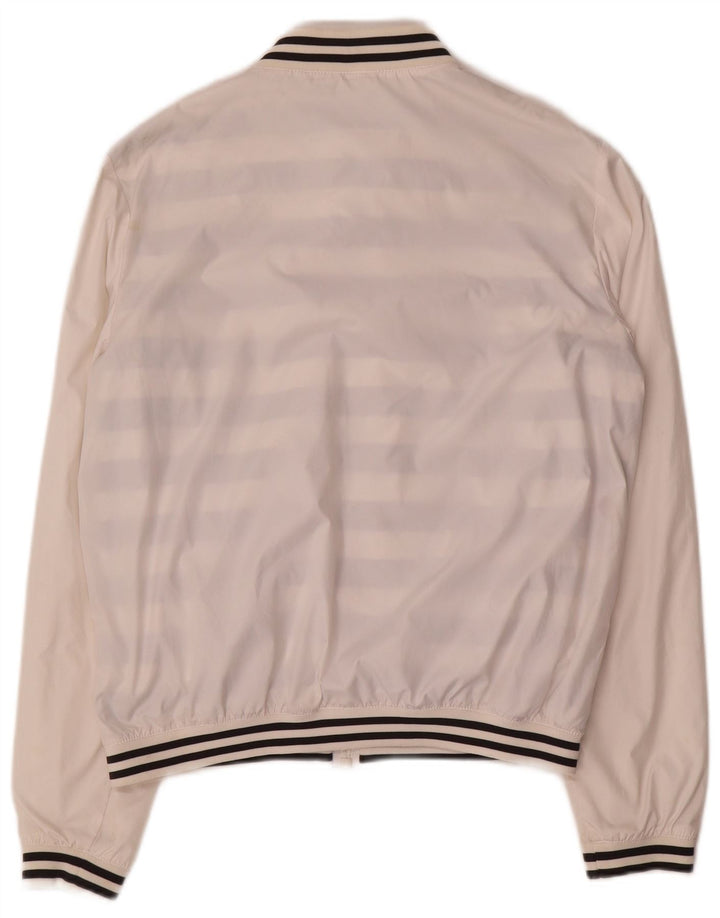 Giacca da ginnastica da donna Sergio Tacchini US 12 Large White Striped