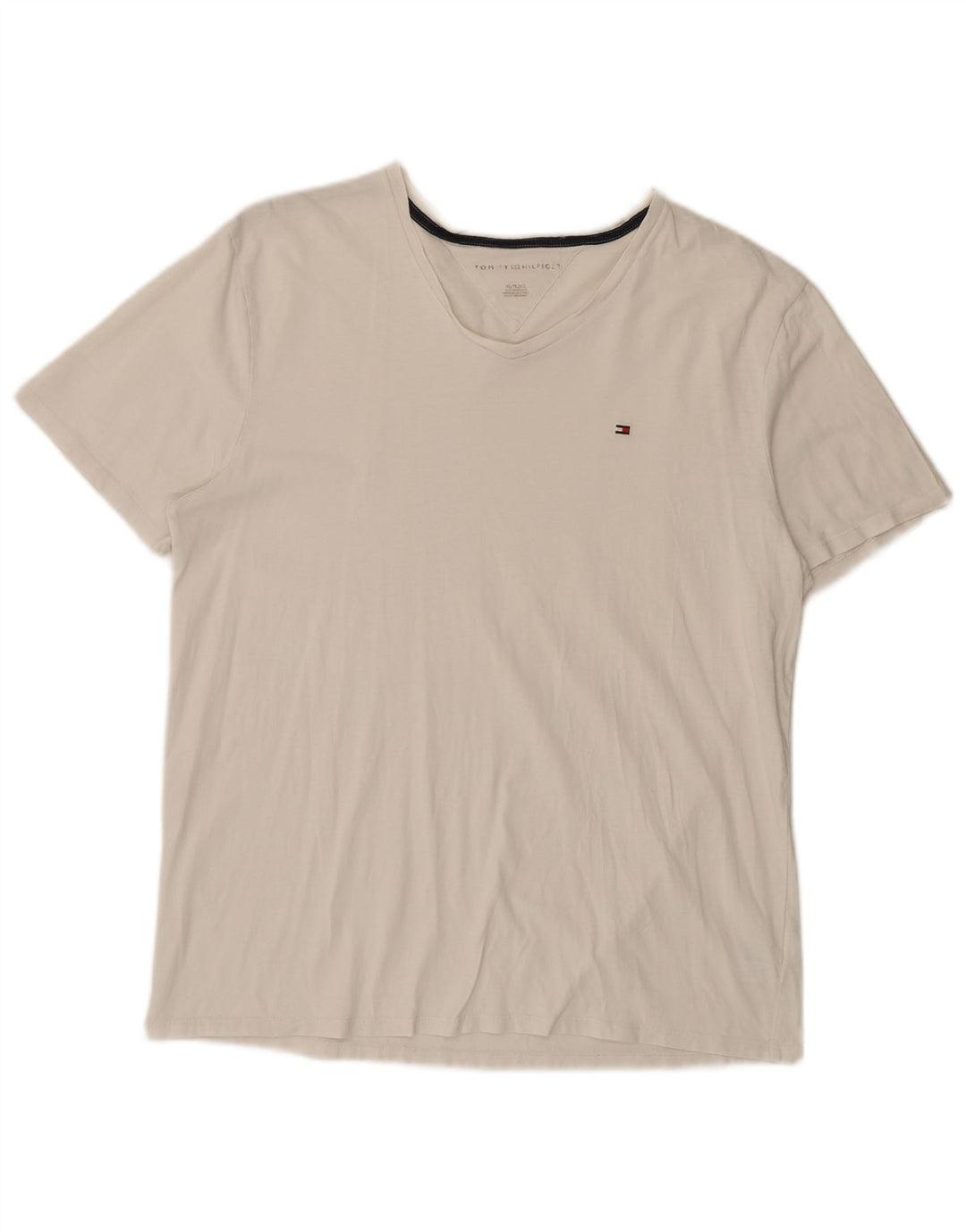 TOMMY HILFIGER Mens T-Shirt Top XL White Cotton