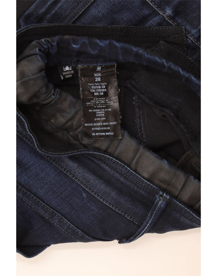 Mini gonna di jeans da donna G-Star W28 blu navy medio