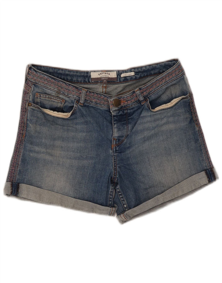 Pantaloncini di jeans da donna Fat Face UK 10 piccoli W30 cotone blu