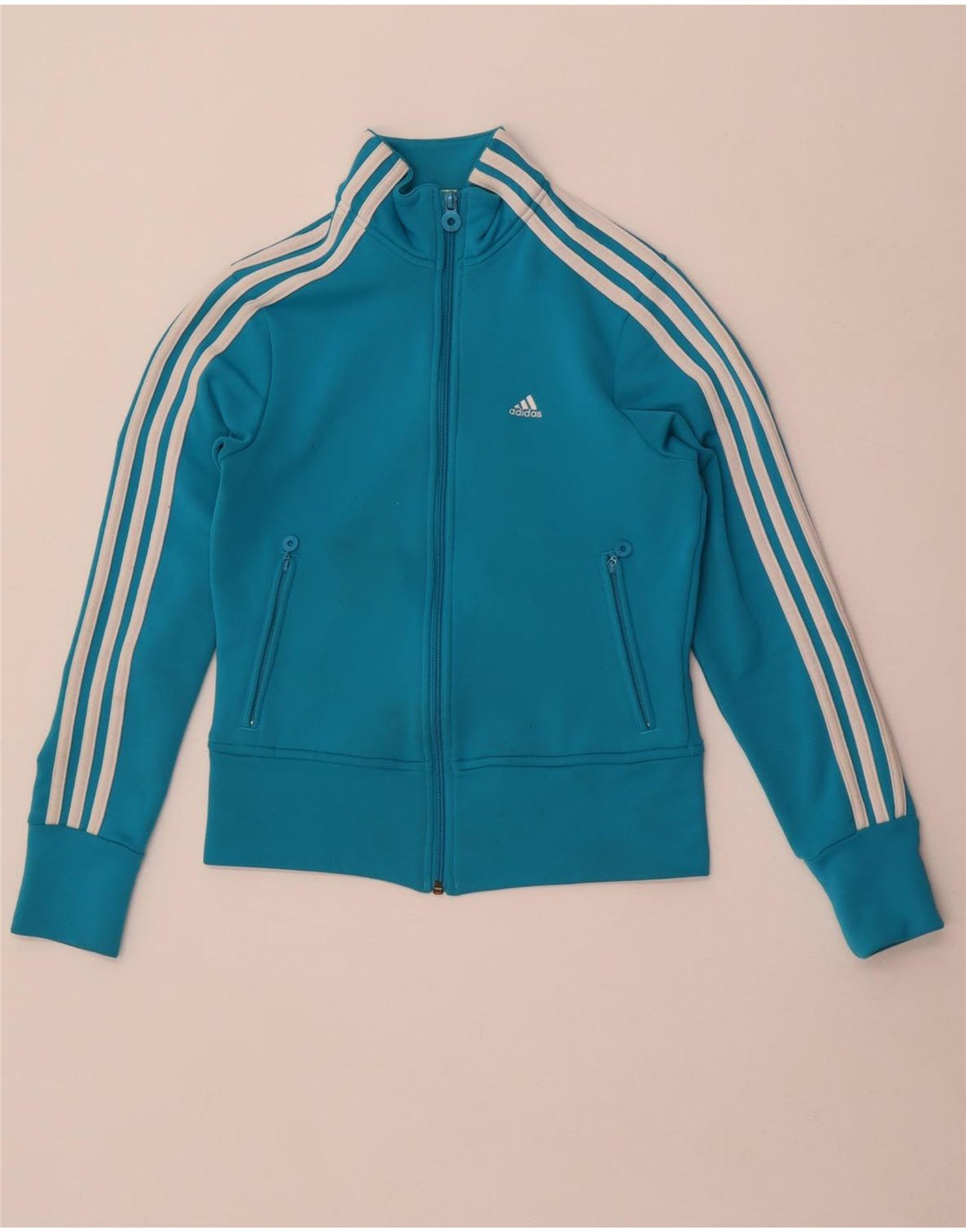 Giacca da ginnastica da donna Adidas UK 8 Small Blu Poliestere