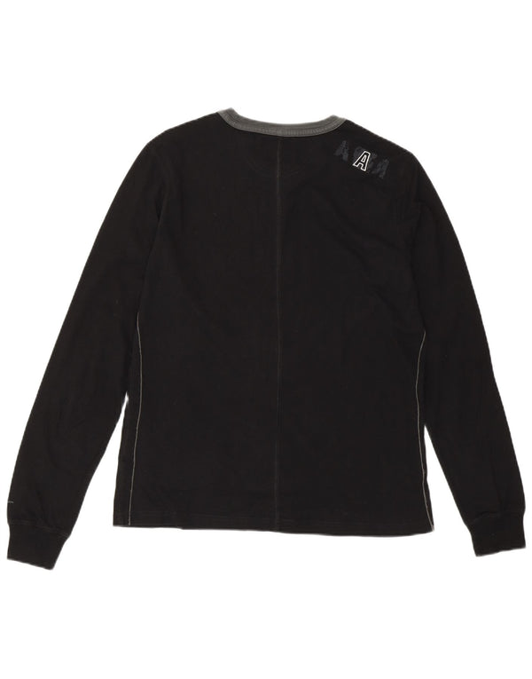 CHAMPION T-shirt grafica da donna con vestibilità Heritage UK 14 grande cotone nero