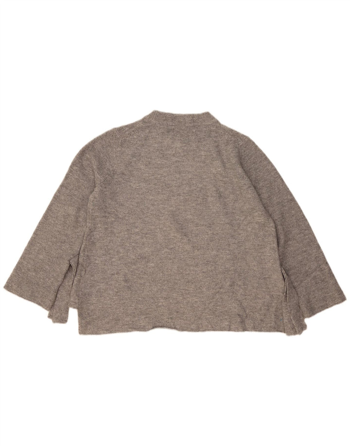 Maglione maglione girocollo oversize da donna Zara UK 14 Grigio medio screziato