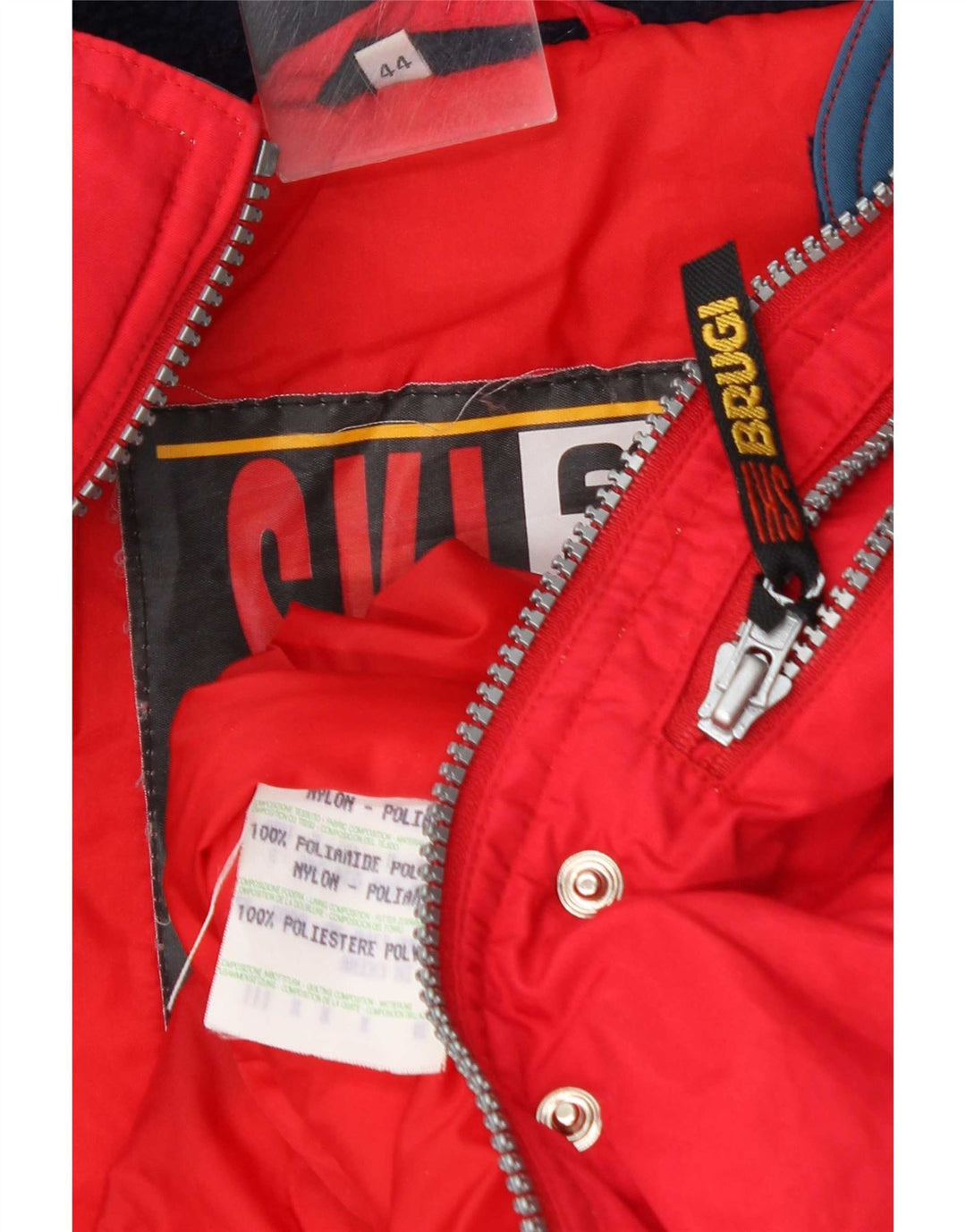 Tuta da sci con cappuccio da donna Brugi IT 44 Medium Red Colourblock in poliammide