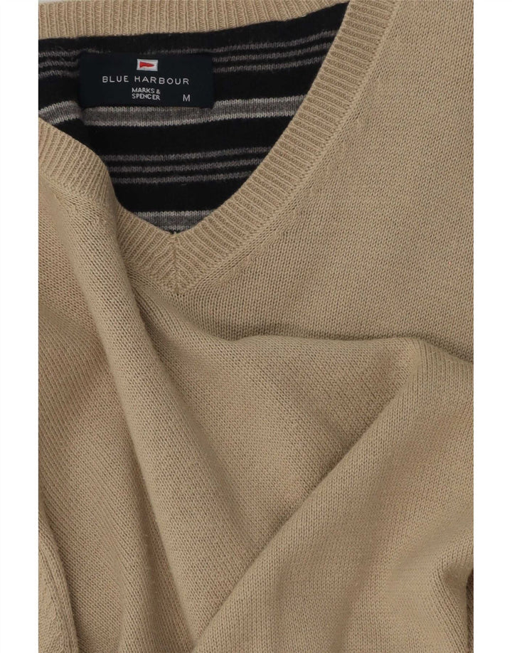Maglione da uomo con scollo a V blu Harbour Marks & Spencer beige medio