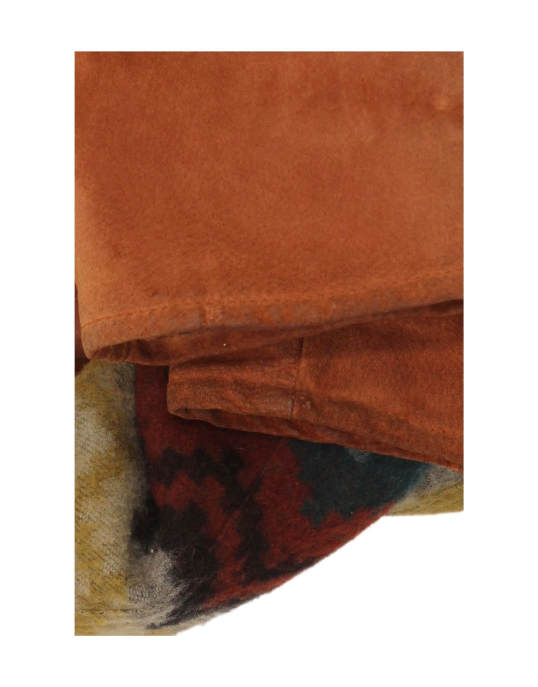 Cappotto vintage da uomo in pelle scamosciata scamosciata EU 50 grande pelle geometrica marrone