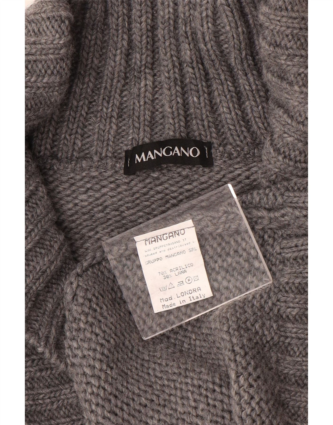 Maglione cardigan da uomo VINTAGE acrilico grigio medio