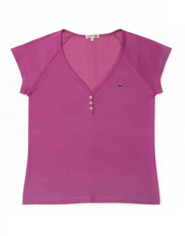 T-shirt da donna Lacoste taglia superiore 38 cotone viola medio