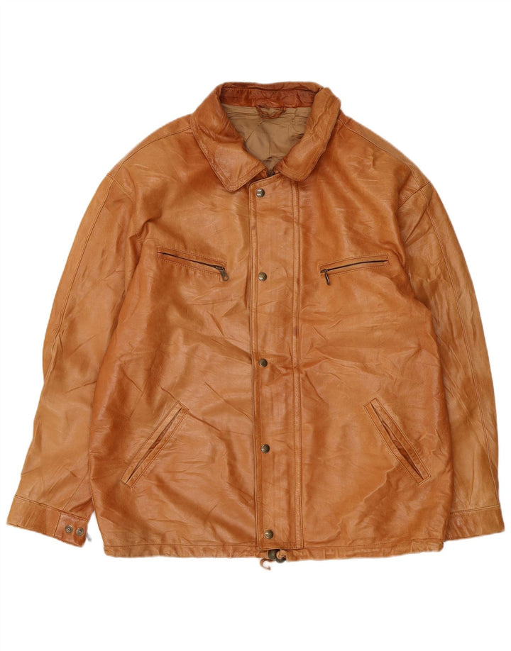 Giacca in pelle vintage da uomo UK 38 Pelle beige media