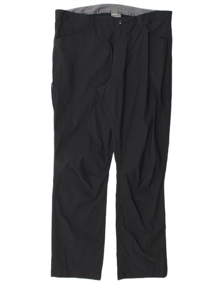 Pantaloni cargo dritti da uomo EDDIE BAUER W40 L32 nylon nero