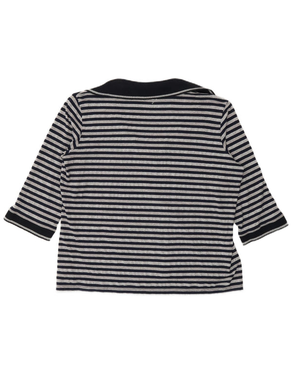 Polo da donna Marina Sport con maniche a 3/4 UK 16 Large a righe blu navy