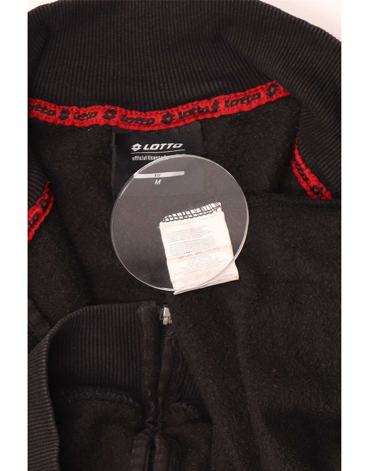 Giacca sportiva da uomo con grafica Lotto, giacca in cotone color block medio nero