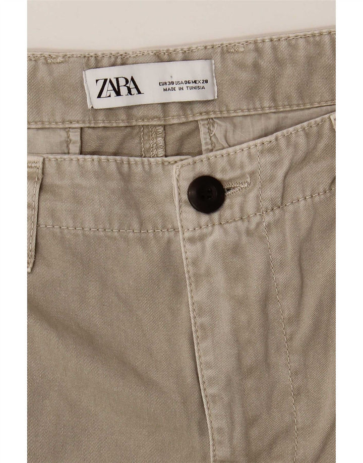 Pantaloni cargo da jogging da donna Zara EU 38 piccoli W28 L26 Beige