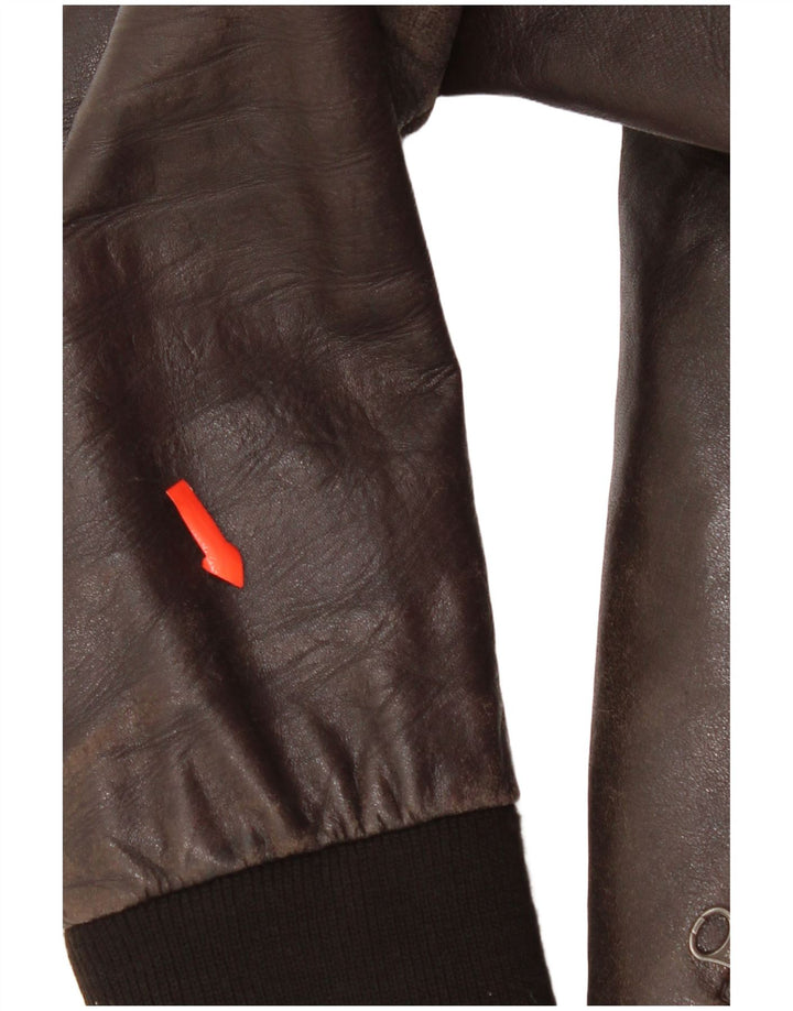 Giubbotto bomber da uomo in pelle On Spirit IT 48 in pelle marrone medio